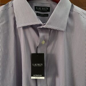 Lauren Ralph Lauren Men's Slim Fit Ultraflex Shirt in Purple Check